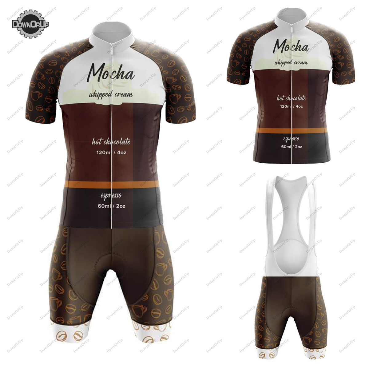 Summer Clothing List - Set Jersey Bersepeda Coffee List Mocha