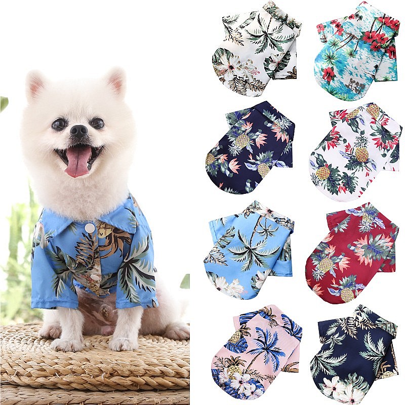 Summer Dog Clothing - Pakaian Anjing Gaya Pantai Hawaii Kaos