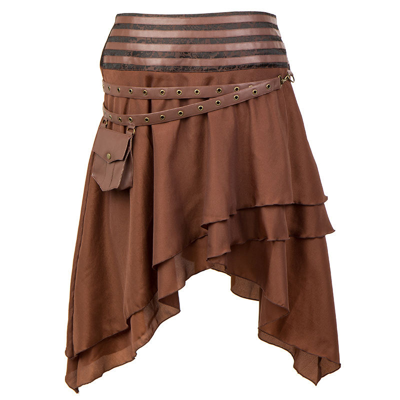 Summer Victorian Clothing - Rok Vintage asimetris saku kecil &