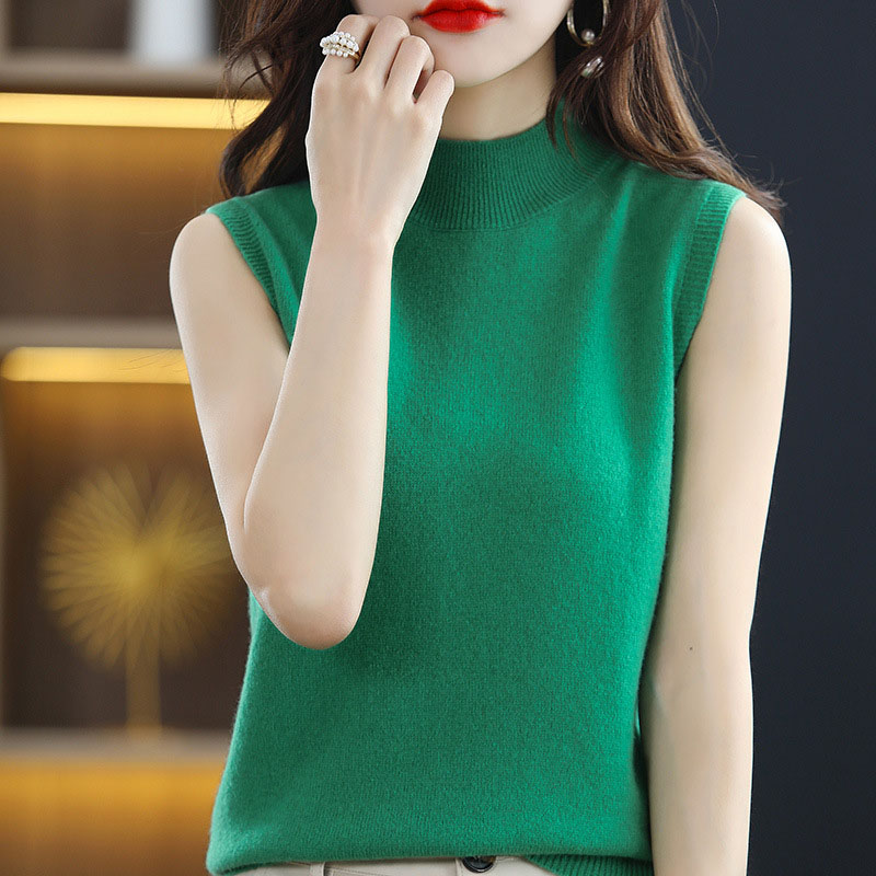 Summer Jumper Clothing - Pakaian Wanita Rompi Kerah Setengah Tinggi