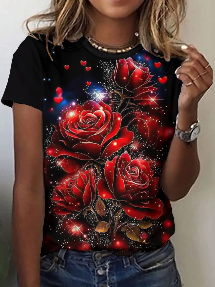 Summer Rose Clothing - Kaus Bunga Mawar Musim Panas Kaus