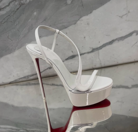 Summer Clothing Dress - Sandal Stiletto Platform Kulit Metalik Rose