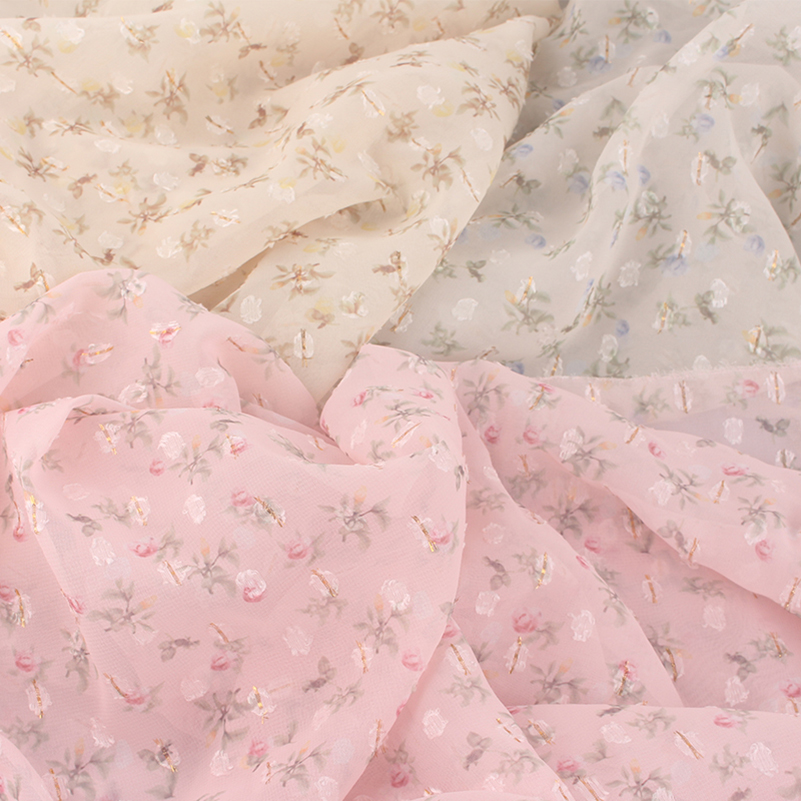 Summer Clothing List - Kain Baru Motif Bunga Transparan Berbenang