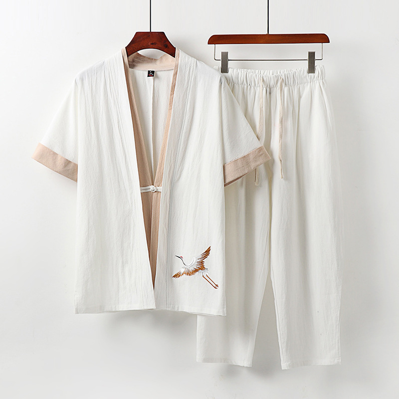 Summer Clothing Men Linen - Pakaian Ukuran Besar Pria Setelan Olahraga
