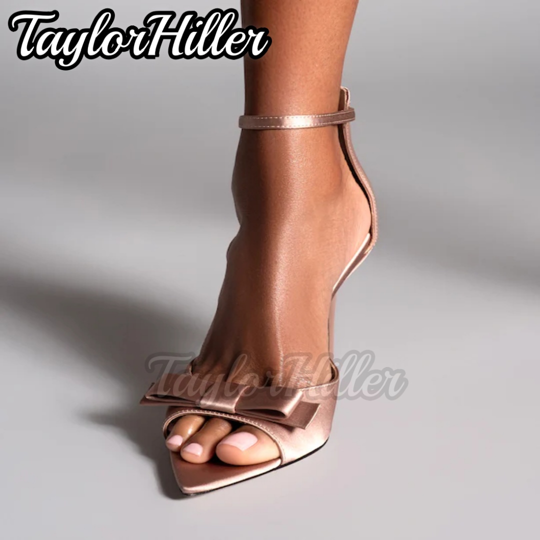 Summer Clothing Dress - Sepatu Hak Tinggi Satin Pink Lembut