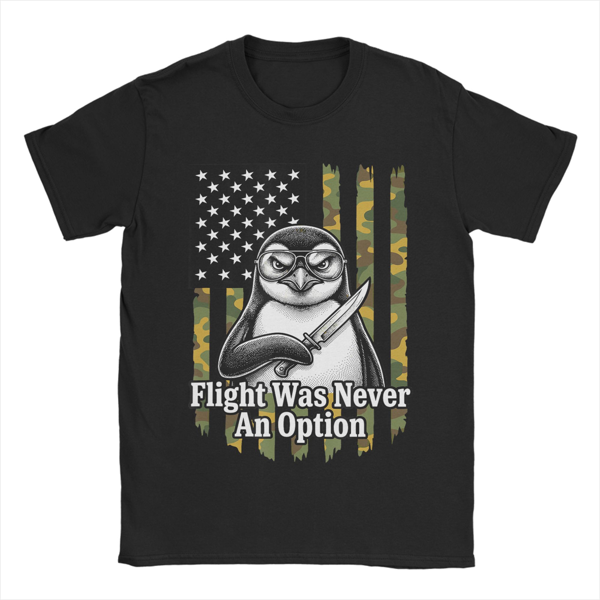 Summer Clothing Options - Kaus Katun Bendera AS Kamuflase Penguin