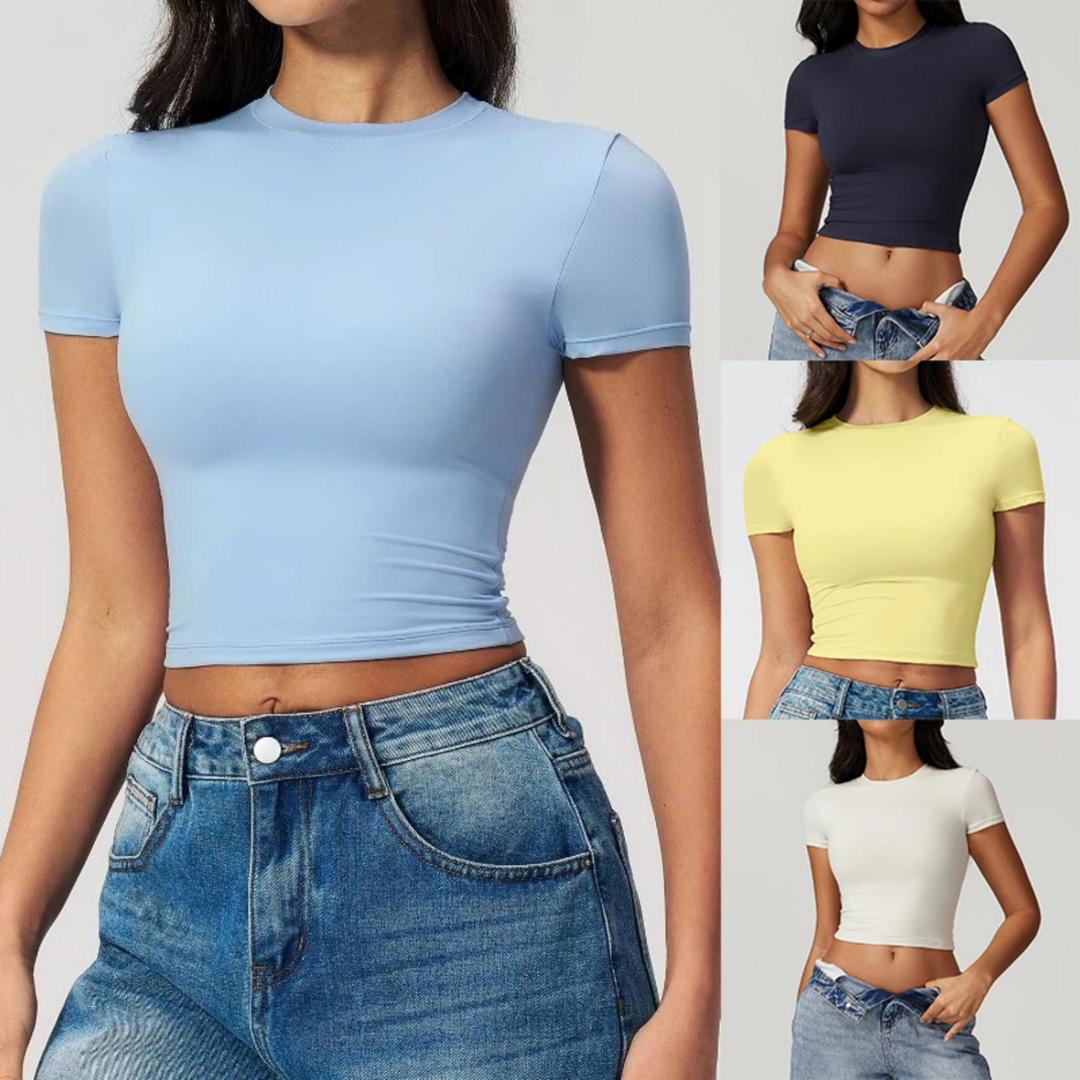 Summer Yoga Clothing - Kaos Olahraga Wanita Ketat Cepat Kering