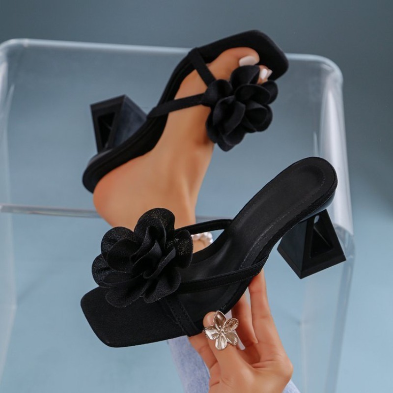 Summer Clothing Dress - Sandal Dekorasi Bunga 3D Wanita Sandal