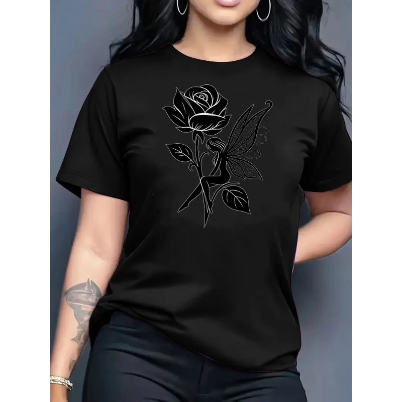 Kaos Wanita Motif Peri Mawar,  - Summer Rose Clothing ulasan dan harga