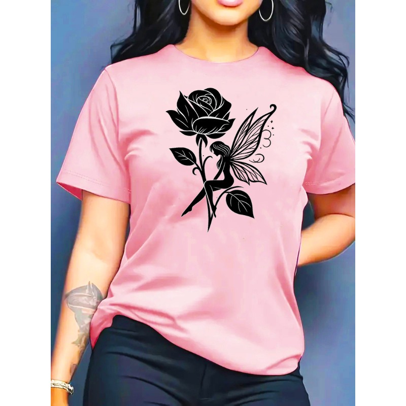 Kaos Wanita Motif Peri Mawar,  - Summer Rose Clothing ulasan dan harga