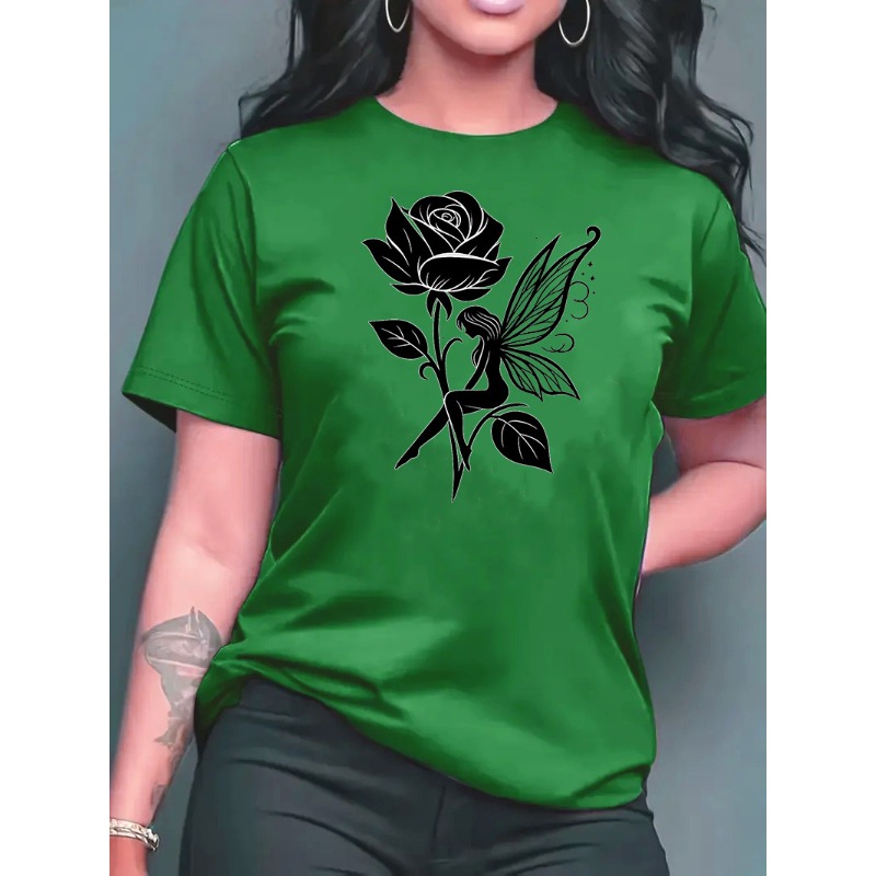 Kaos Wanita Motif Peri Mawar,  - Summer Rose Clothing ulasan dan harga