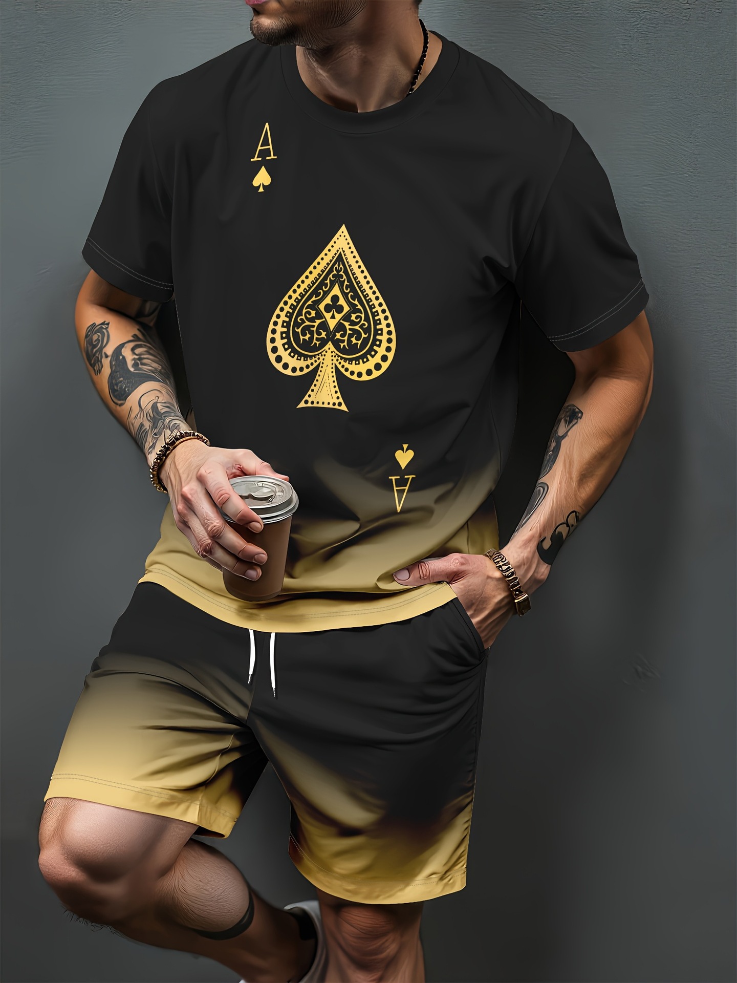 Pola Huruf Gradien Cetak 3D Se - Summer Clothing Pieces ulasan dan harga