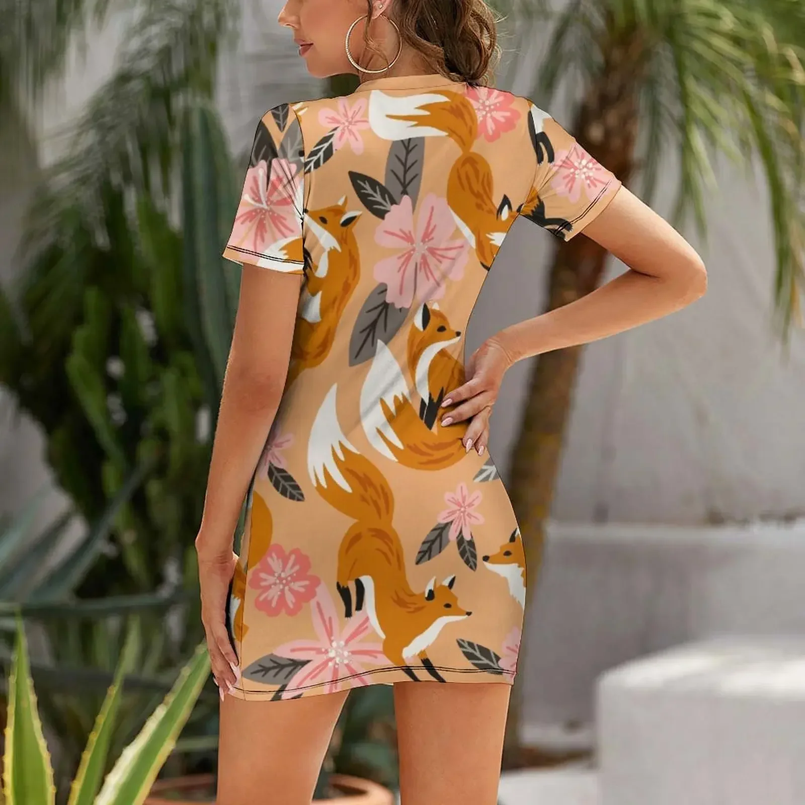 Foxes & Blooms – Gaun Lengan P - Summer Clothing Palette ulasan dan harga