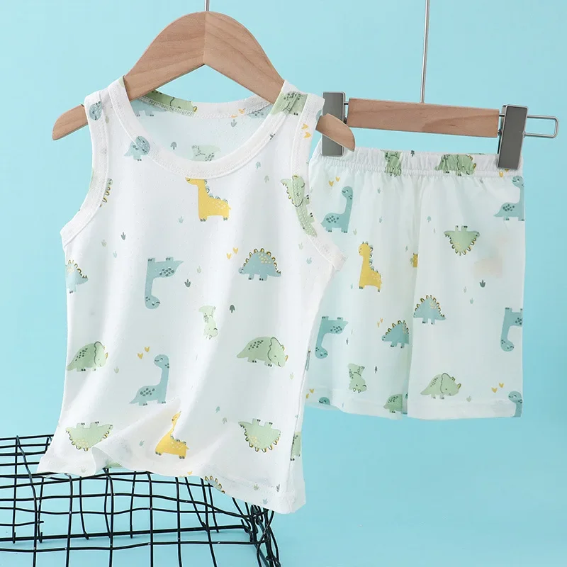 Setelan Rompi Katun Bambu Anak - Summer Clothing Baby Girl ulasan dan harga