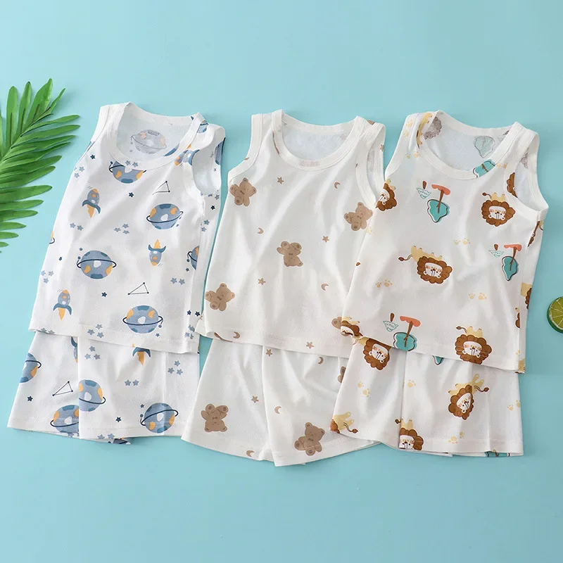 Setelan Rompi Katun Bambu Anak - Summer Clothing Baby Girl ulasan dan harga