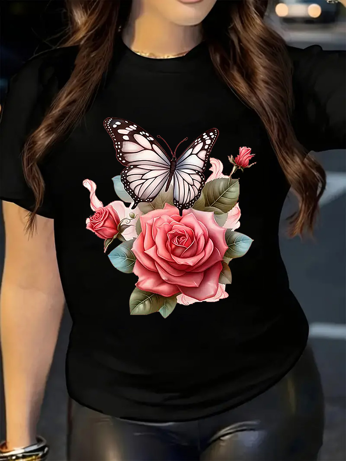 Kaus Wanita Motif Mawar Kupu-k - Summer Rose Clothing ulasan dan harga