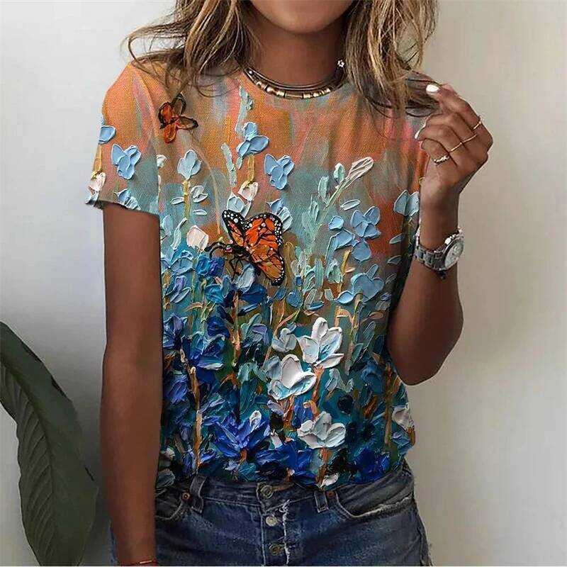 Kaos Wanita Motif Bunga Mawar  - Summer Rose Clothing ulasan dan harga