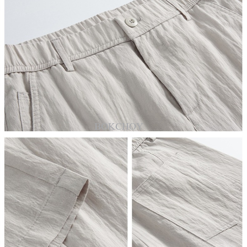 Celana Kasual Linen Tipis Baru - Summer Clothing Men Linen ulasan dan harga