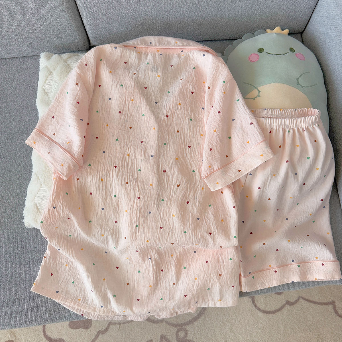 Set Piyama Katun Bermotif Polk - Summer Cloth ulasan dan harga