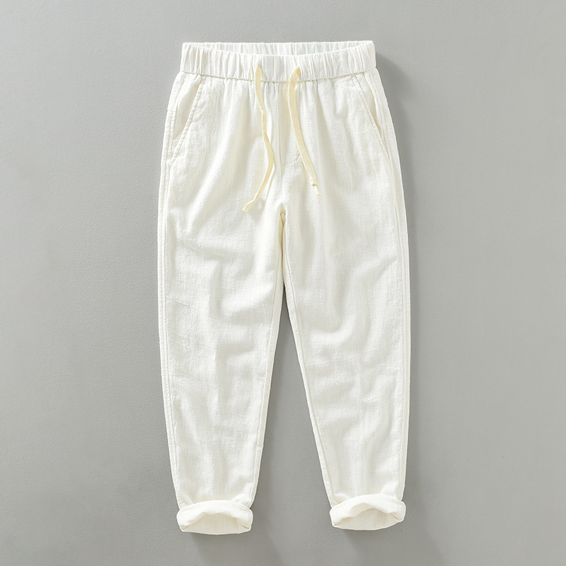 Celana Katun Ramie Kasual Tali - Summer Clothing Men Linen ulasan dan harga