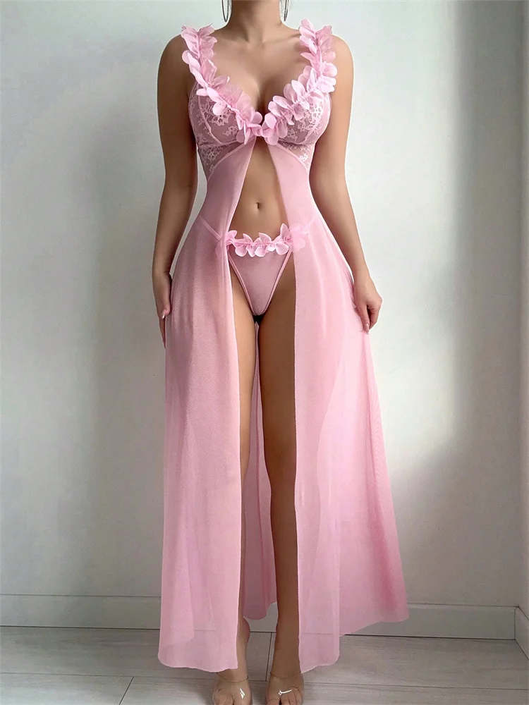 Gaun Tidur Transparan Berenda  - Summer Clothing Dress ulasan dan harga
