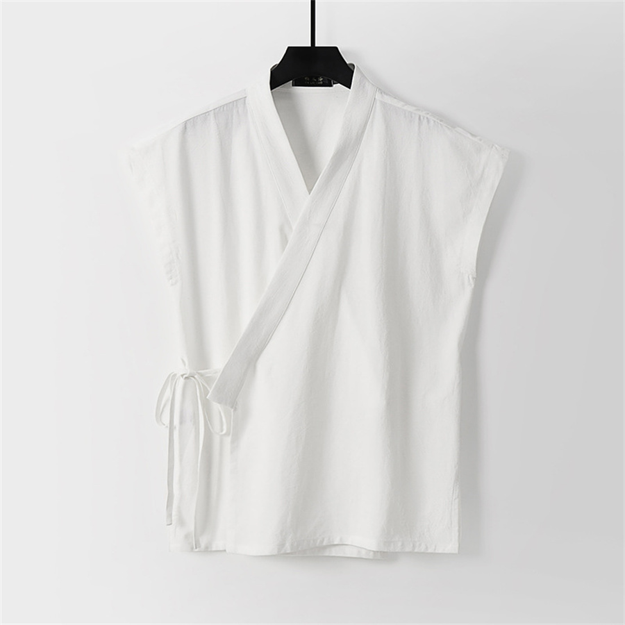 Tank Top Linen Katun Pria Cina - Summer Clothing Men Linen ulasan dan harga
