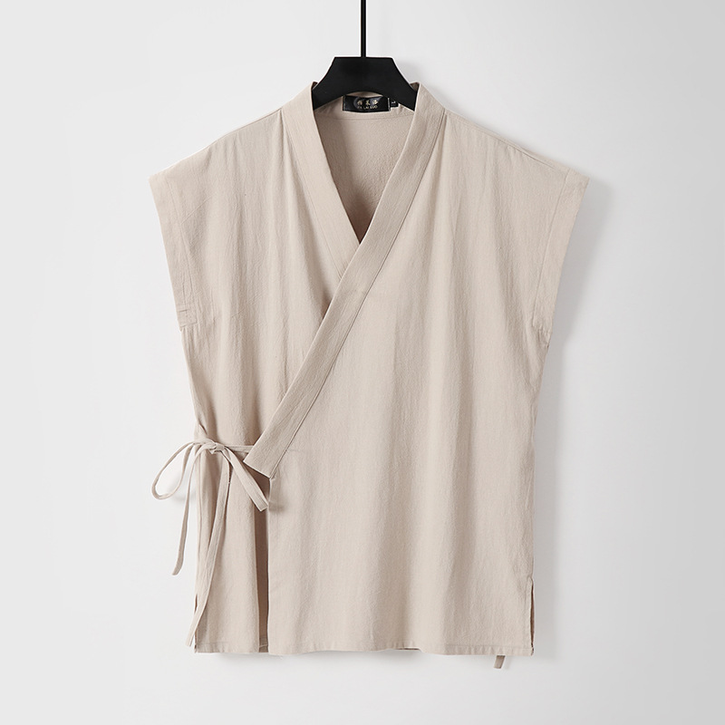 Tank Top Linen Katun Pria Cina - Summer Clothing Men Linen ulasan dan harga