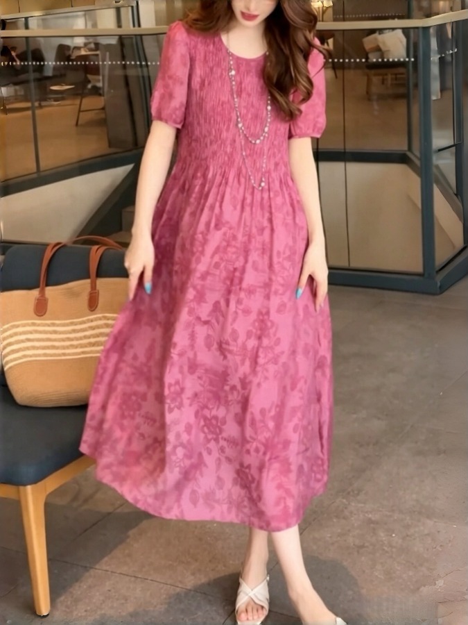Gaun A-Line Elegan Bordir Mono - Summer Clothing Tagline ulasan dan harga
