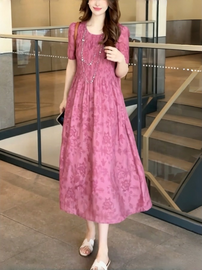 Gaun A-Line Elegan Bordir Mono - Summer Clothing Tagline ulasan dan harga