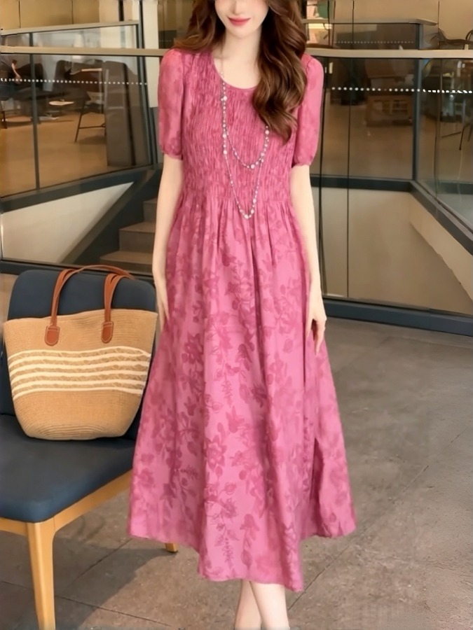 Gaun A-Line Elegan Bordir Mono - Summer Clothing Tagline ulasan dan harga
