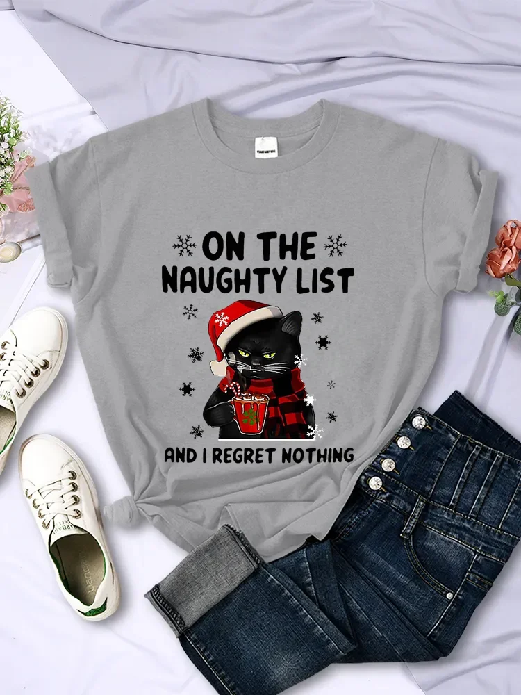 Kaus Wanita Natal SANTA CAT ON - Summer Clothing List ulasan dan harga