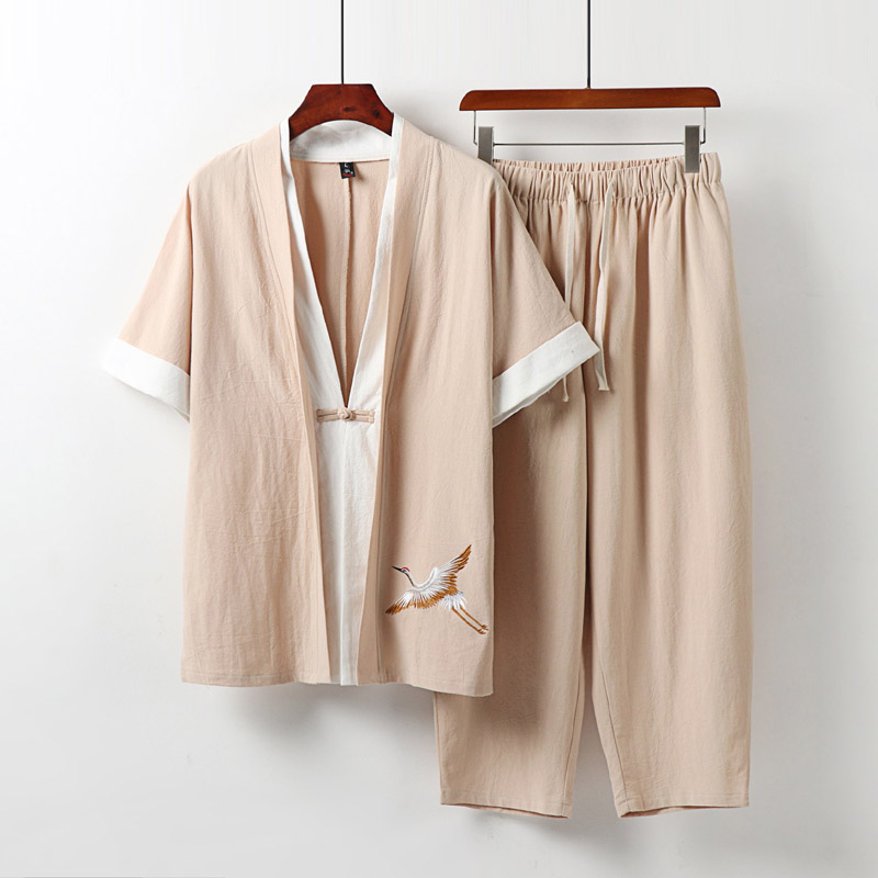 Pakaian Ukuran Besar Pria Sete - Summer Clothing Men Linen ulasan dan harga