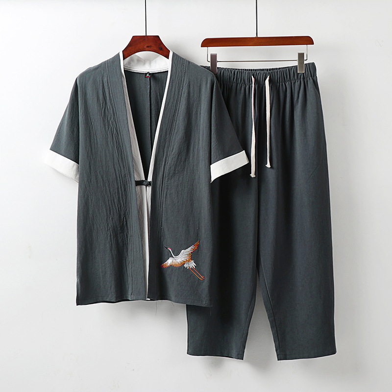 Pakaian Ukuran Besar Pria Sete - Summer Clothing Men Linen ulasan dan harga