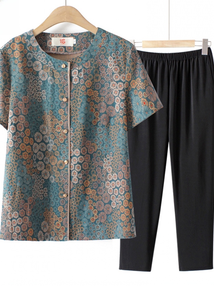 Setelan Dua Potong Lengan Pend - Summer Clothing For Women Over 60 ulasan dan harga