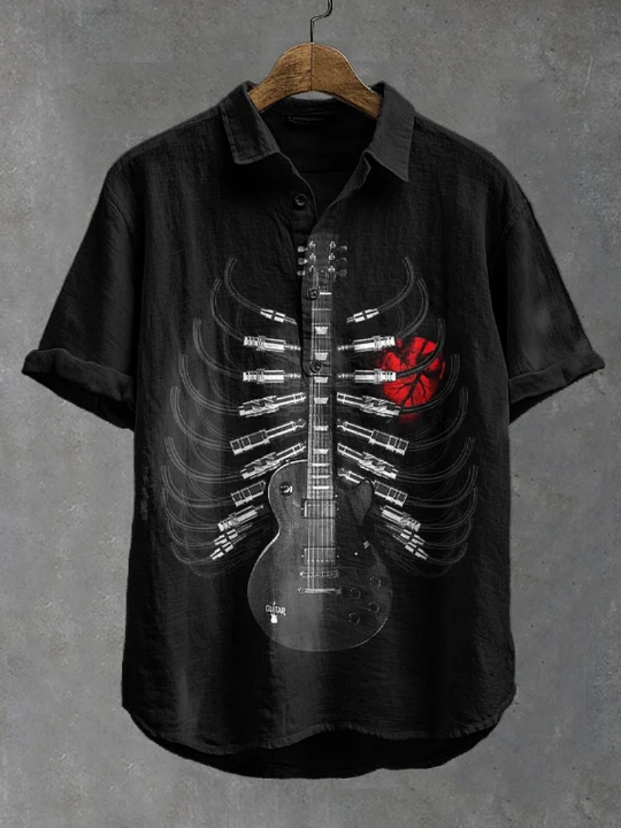 Kemeja polo pria motif gurita  - Summer Clothing Men Linen ulasan dan harga