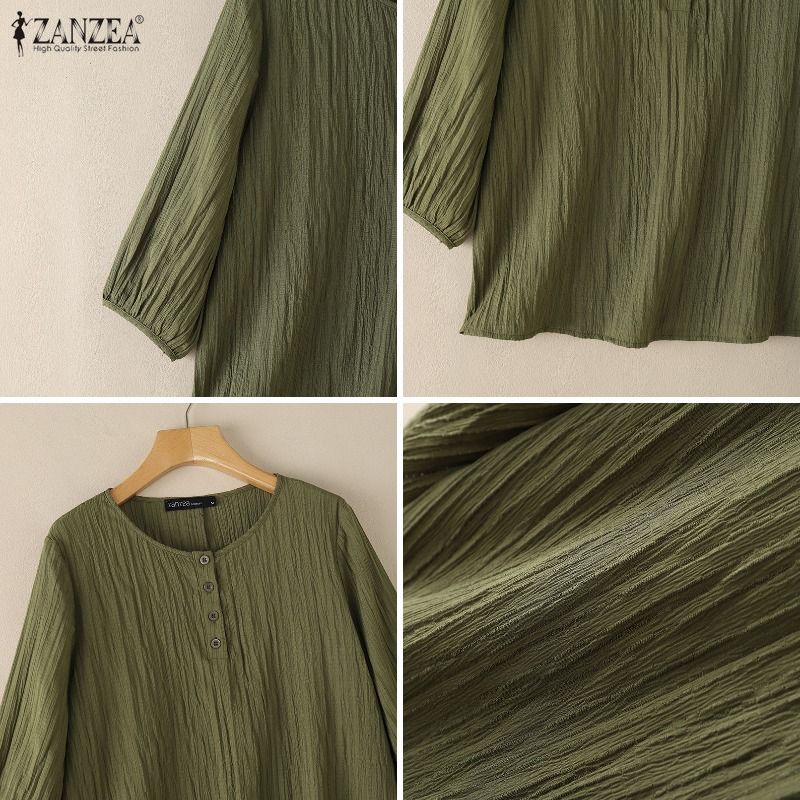 ZANZEA Blus Tekstur Kerut Wani - Summer Days Clothing ulasan dan harga