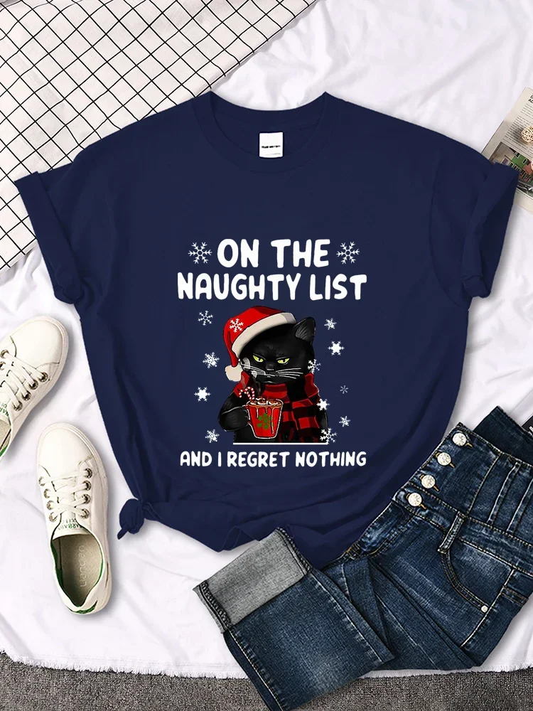 Kaos natal wanita SANTA CAT da - Summer Clothing List ulasan dan harga