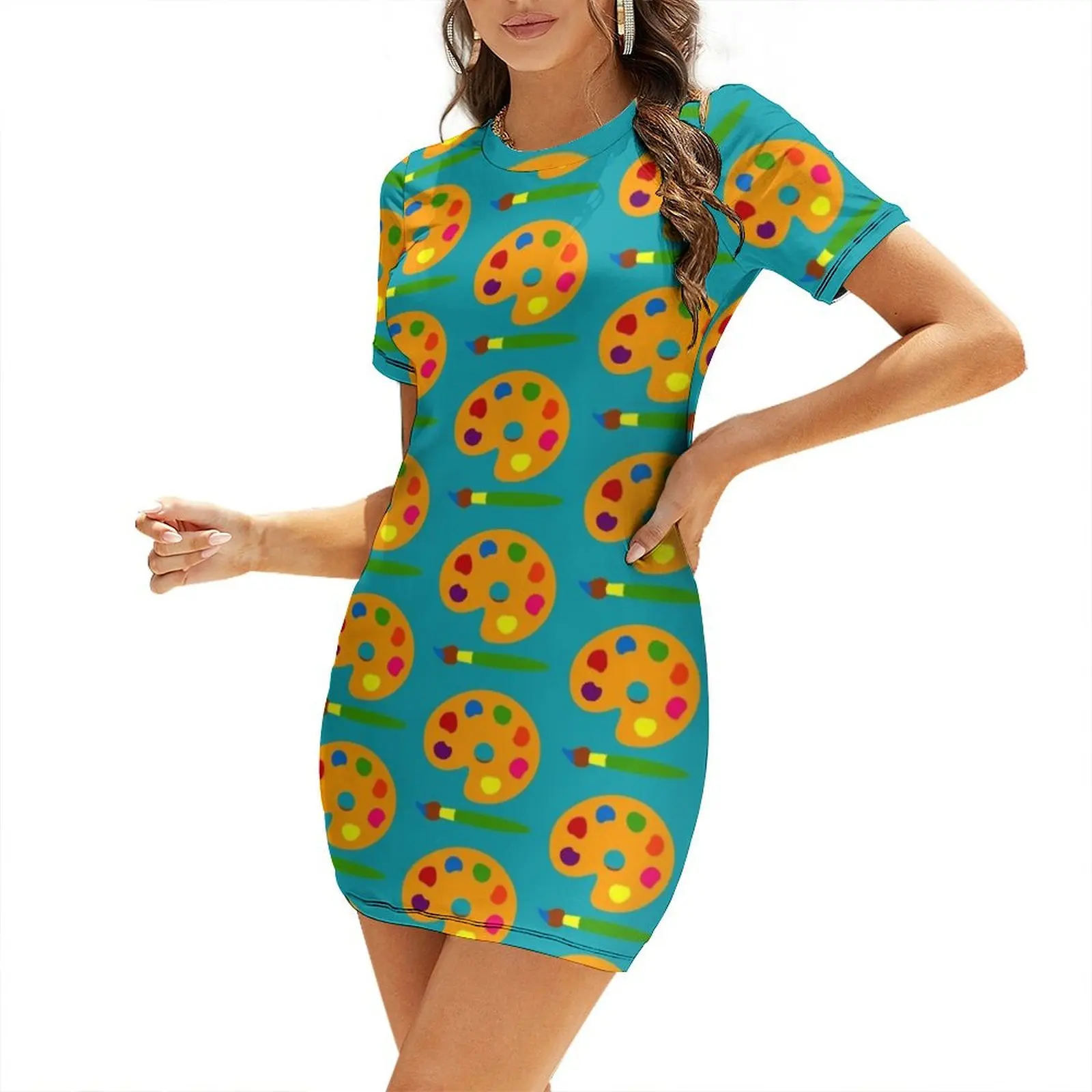 Gaun Lengan Pendek Palet Warna - Summer Clothing Palette ulasan dan harga