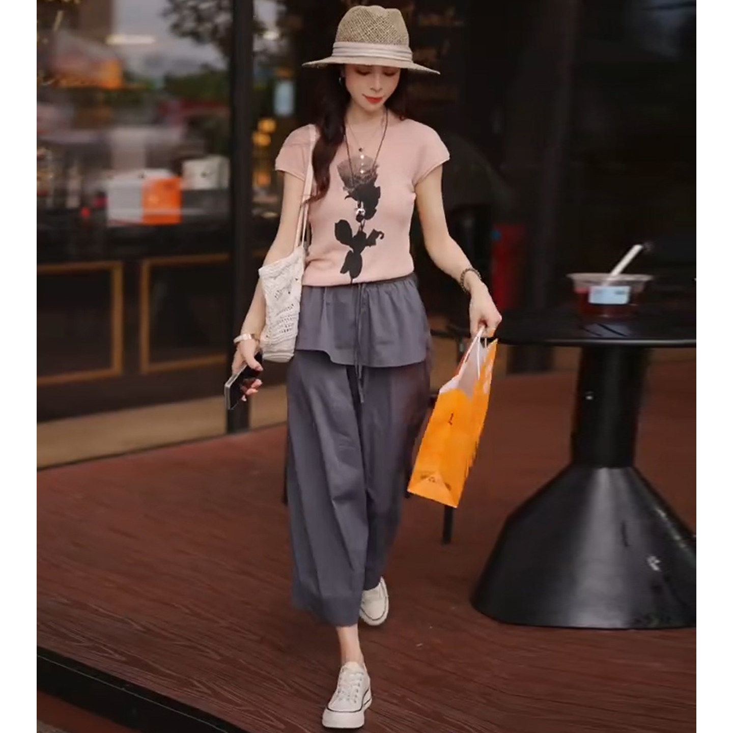 Atasan Lengan Pendek Rajutan M - Summer Rose Clothing ulasan dan harga